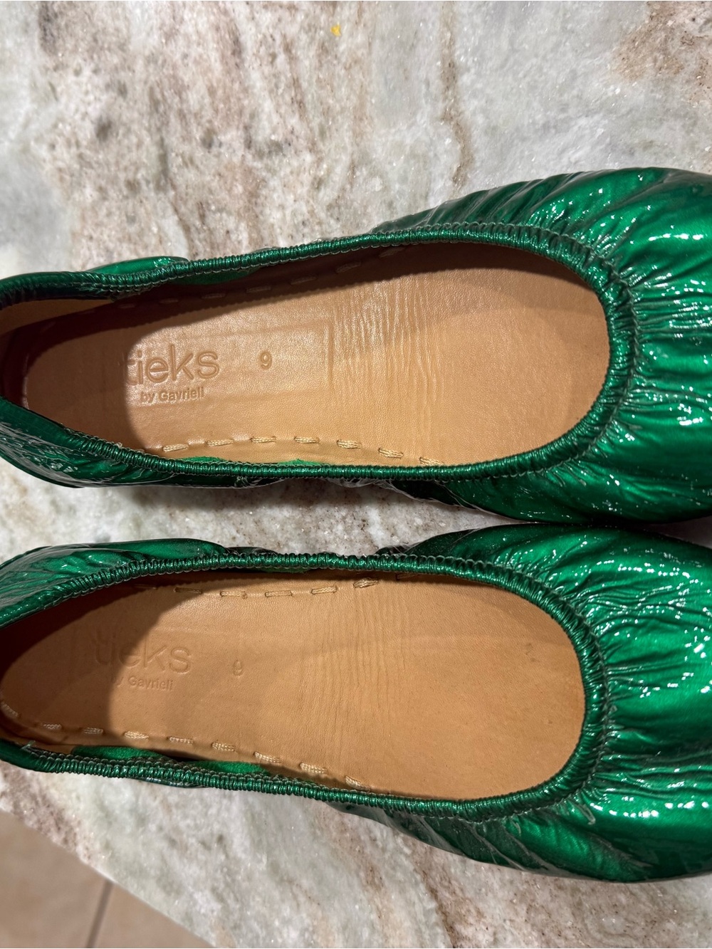 Tieks Emerald Green Patent Leather Ballet Flats